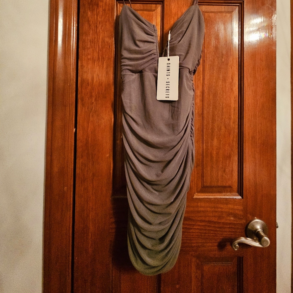 Ruched mini cocktail dress